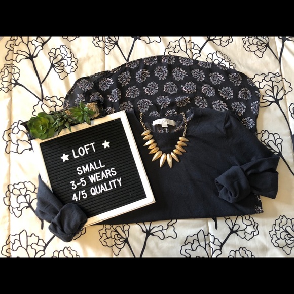 LOFT Sweaters - [ LOFT ] Mixed Media Paisley Print Sweater